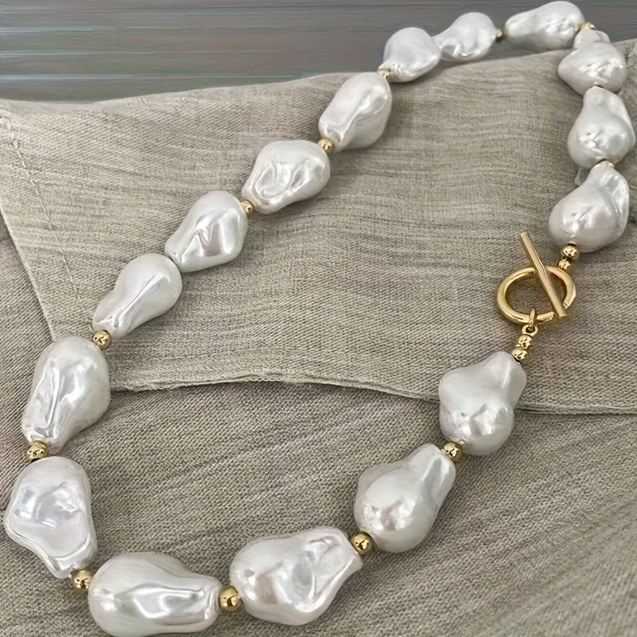 1 Stylish Elegant Versatile Irregular Shaped Beaded Women's Necklace