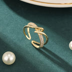 Fashionable, Unique, Exquisite, And Minimalist Ring with Micro-Set Synthetic Zirconia