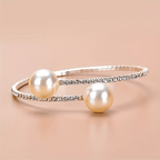 European And American Cross-Border Inlaid Rhinestone Pearl Open Design Personalized Luxury Style Women'S Bracelet