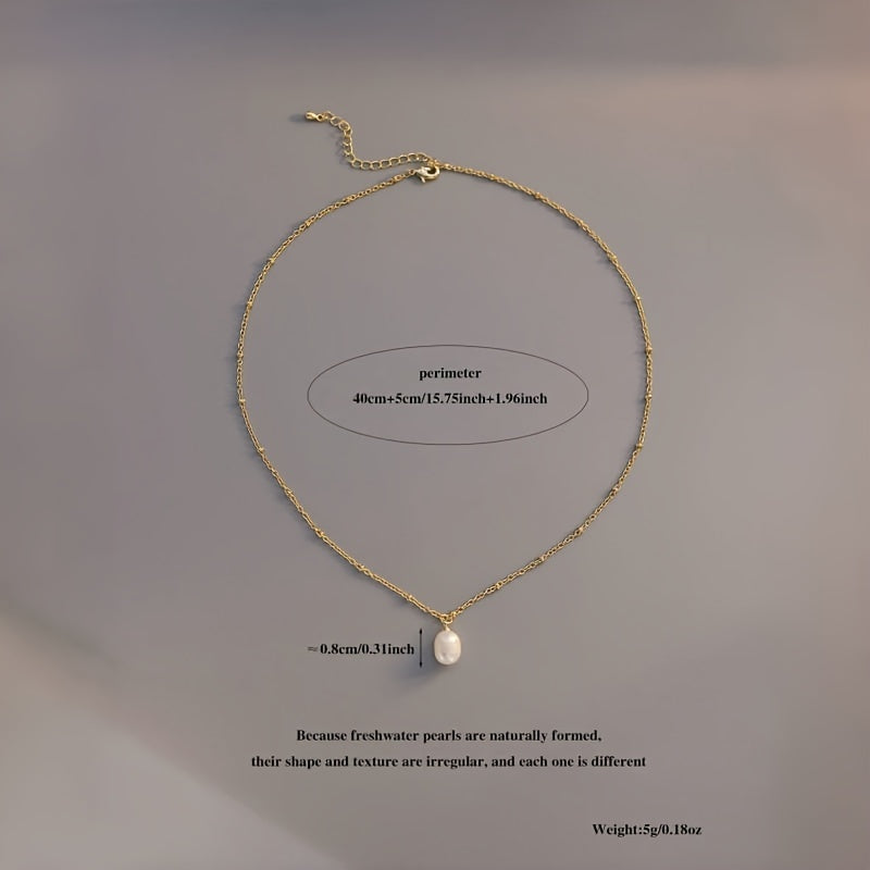 1pc Retro French Freshwater Pearl Pendant Necklace, with a Fashionable Design And Elegant Temperament for Women. It Is Versatile All Year Round And a Birthday Gift for Friends, Mothers, And Daughters