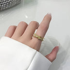 Fashionable, Unique, Exquisite, And Minimalist Ring with Micro-Set Synthetic Zirconia