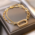 A Popular Women'S Bracelet Featuring a Unique, Fashionable Hollow Geometric Square Design, Embodying a Touch of Luxury