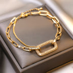 A Popular Women'S Bracelet Featuring a Unique, Fashionable Hollow Geometric Square Design, Embodying a Touch of Luxury