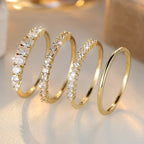 4pcs/Set Stackable Rings Set Minimalist Thumb Everyday Ring Statement Promise Wedding Bands EngaSynthetic Gemstoneent Rings for Women Teen Jewelry Gifts