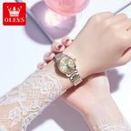 OLEVS 6635 Luxury Brand Ladies Watch Automatic Mechanical Wristwatch Waterproof Stainless Steel Watch For Women Chronograph Date