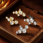 RAPRGOLD GRA Certified 3mm Round Cut Moissanite Piercing Star Stud Earrings for Women 14K Gold Filled Earring Fine Jewelry Gifts