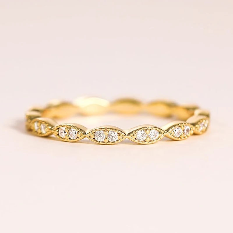 RAPRGOLD 1.5mm Round Moissanite Full Eternity Band Ring for Women Anniversary Engagement Wedding Stacktable Fine Jewelry Gifts