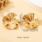 A Pair of Irregular Round Metal Stud Earrings Jewelry