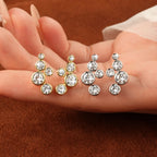 RAPRGOLD GRA Certified 3mm Round Cut Moissanite Piercing Star Stud Earrings for Women 14K Gold Filled Earring Fine Jewelry Gifts