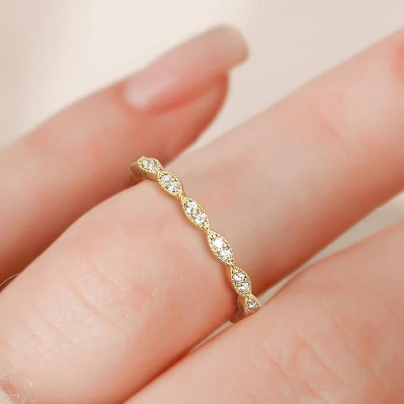 RAPRGOLD 1.5mm Round Moissanite Full Eternity Band Ring for Women Anniversary Engagement Wedding Stacktable Fine Jewelry Gifts