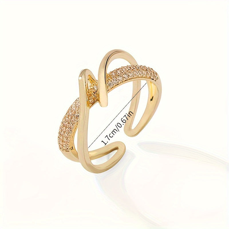Fashionable, Unique, Exquisite, And Minimalist Ring with Micro-Set Synthetic Zirconia
