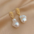 A Pair of Japanese and Korean Style Pleated Geometric Irregular Plastic Earrings
