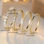 4pcs/Set Stackable Rings Set Minimalist Thumb Everyday Ring Statement Promise Wedding Bands EngaSynthetic Gemstoneent Rings for Women Teen Jewelry Gifts