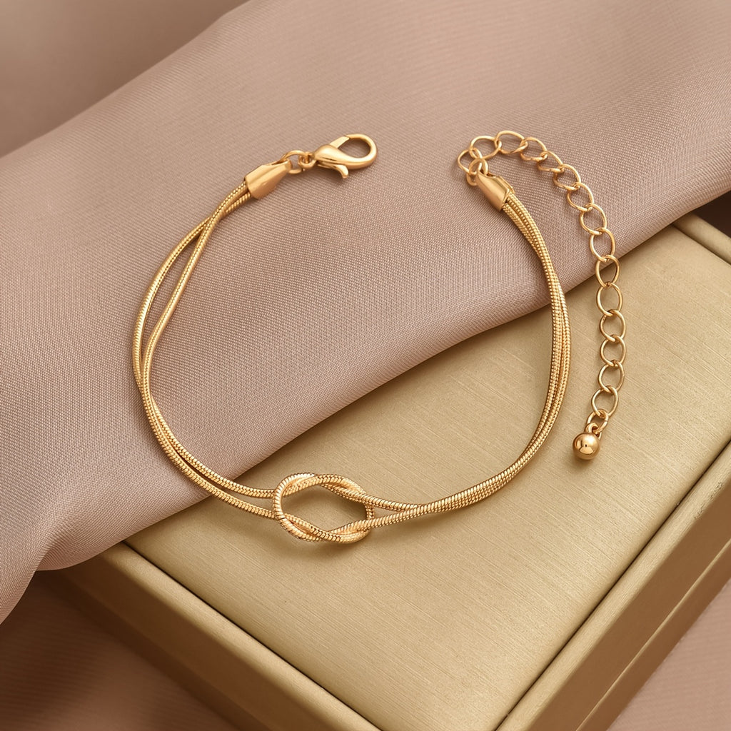 1 pulseira nova de osso de cobra com nó, perfeita para uso diário para mulheres, com um design em estilo de casal